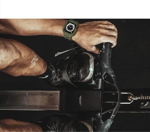 Vista 6 de Correa para reloj compatible con Apple Watch de 45 mm, 44 mm y 42 mm; correa deportiva resistente con funda protectora para hombre para relojes