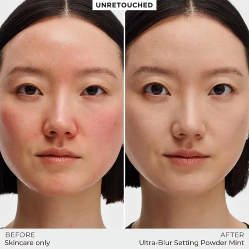 Vista 2 de Laura Mercier Polvo fijador translúcido suelto sin talco, ultra difuminado, desgaste hidratante de 16 horas, acabado natural, infusión de ácido
