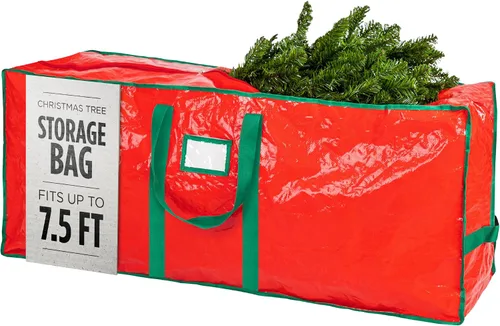 Vista 21 de Bolsa de almacenamiento para árbol de Navidad - Almacena un árbol de Navidad artificial de 7.5 pies, material impermeable duradero, bolsa