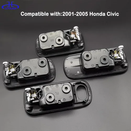 Vista 4 de 4 piezas de manijas interiores para puertas para Honda Civic 2001 2002 2003 2004 2005, para puerta delantera, puerta trasera, lado izquierdo