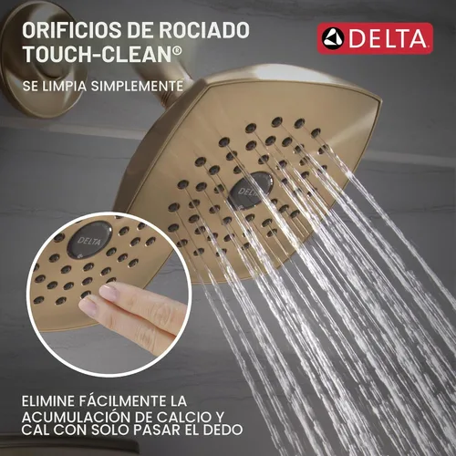 Vista 5 de Delta Ashlyn - Juego de grifo de ducha serie 14, juego de cabezal de ducha y mango de oro cepillado, kit de moldura de válvula bronce champán