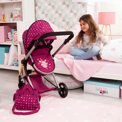 Vista 2 de Bayer Design City Baby Doll Pram, rosa oscuro