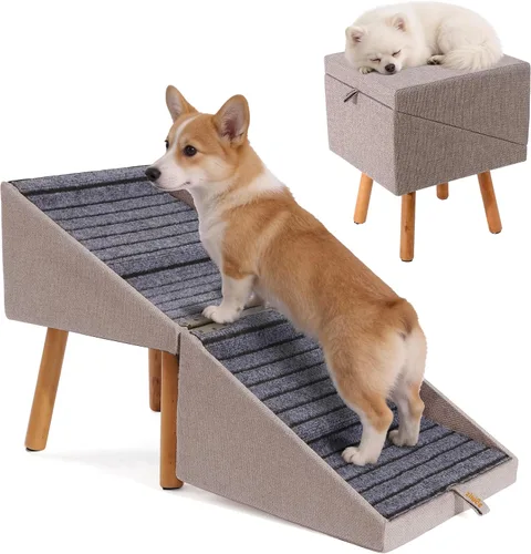 Vista 21 de Rampa para mascotas para camas altas de 21.06 pulgadas de alto Camello ámbar