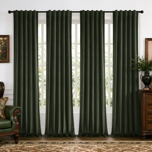 Vista 14 de MIULEE Navy Blue Velvet Curtains 4 Panels Set Back Tab 40 x 96 Inch Long Azul marino