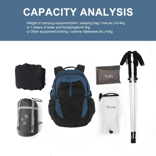 Vista 6 de MOUNTAINTOP 30L Hiking Backpack,Men Women Camping Backpack,Lightweight Trekking Travel Backpacks for Climbing Skiing Cycling