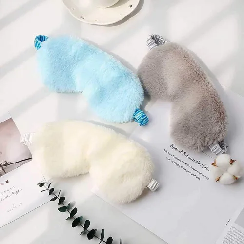 Vista 4 de RAYNAG Paquete de 4 mascarillas esponjosas para dormir, con venda suave y sedosa en la espalda, regalos acogedores para mujeres y hombres, viajes