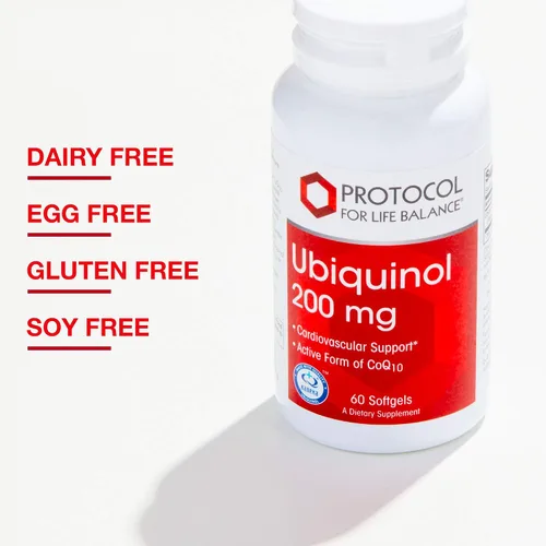 Vista 6 de PROTOCOL FOR LIFE BALANCE Ubiquinol 200mg - Cápsulas blandas de CoQ10 biodisponibles - Apoyo a la salud cardíaca - Quencher oxidativo del estrés