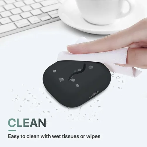 Vista 4 de Funda protectora para Airpods Pro 2 de silicona suave compatible con Apple AirPods Pro de 2ª generación 2022 LED frontal visible (negro)