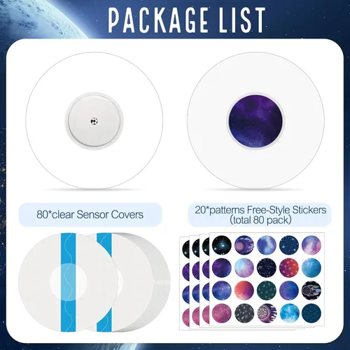 Vista 2 de Colarr 80 fundas de sensor compatibles con calcomanías Libre 2, parches adhesivos impermeables, cinta transparente compatible con Libre 2 y 80