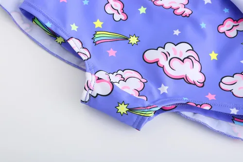 Vista 7 de RuuYiicoco Traje de baño de unicornio de una pieza para niñas, traje de baño de sirena, traje, Arco iris