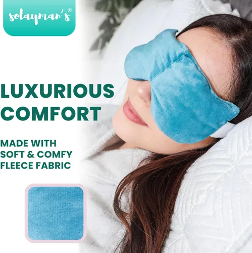 Vista 5 de Máscara térmica para ojos secos, compresa de ojos húmedos para microondas para alivio de orzos, almohadilla de compresión ocular cálida para ojeras