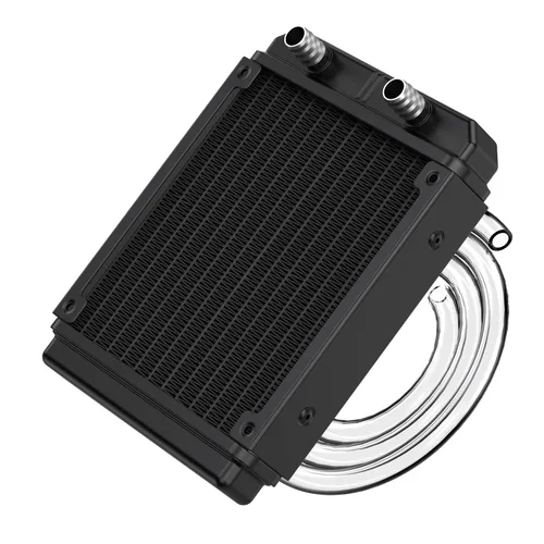 Vista 8 de Clyxgs Radiador de refrigeración por agua, radiador intercambiador de calor de aluminio de 12 tubos con tubo para PC CPU, computadora, sistema