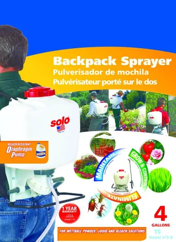 Vista 3 de Solo 475-B. Mochila pulverizadora con bomba de diafragma profesional, de 4 galones.