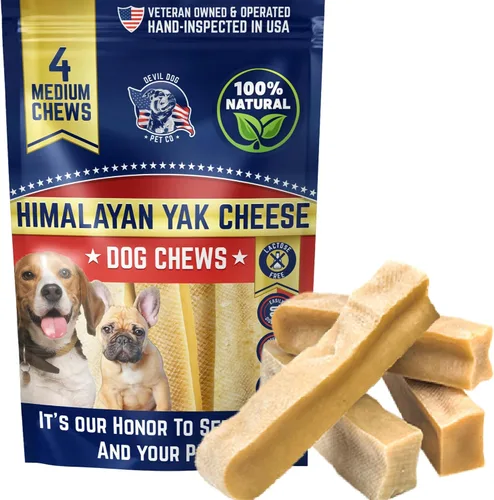 Vista 17 de Devil Dog Pet Co. Himalayan Yak Cheese - Masticables para perros, pequeños, paquete de 4, 100% naturales y saludables, sin lactosa, golosinas