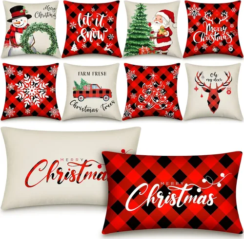 Vista 11 de Newwiee 10 Piezas Fundas de Almohadas Decorativas del Día de San Valentín Decoraciones Corazón Amor Globo Rojo de San Valentín Fundas de Almohadas