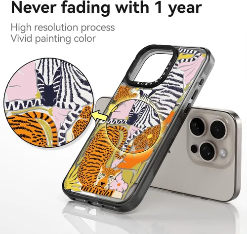 Vista 4 de Funda estética para iPhone 15 Pro, color negro, África África (B15PBS)