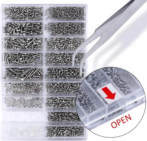 Vista 3 de JANYUN Kit de reparación de lentes, 1500 piezas más completo de tornillos y almohadillas nasales con 6 destornilladores y 3 herramientas