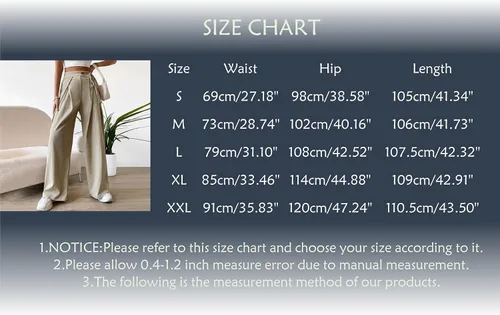 Vista 6 de Wide Leg Trouser Pants for Women Plus Size Casual High Waisted Tie Side Plicated Straight Leg Pants with Pockets