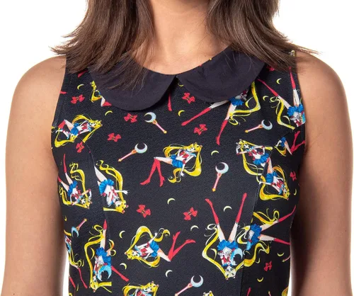 Vista 3 de Seven Times Six Sailor Moon - Vestido de cosplay con estampado de arco y luna para mujer