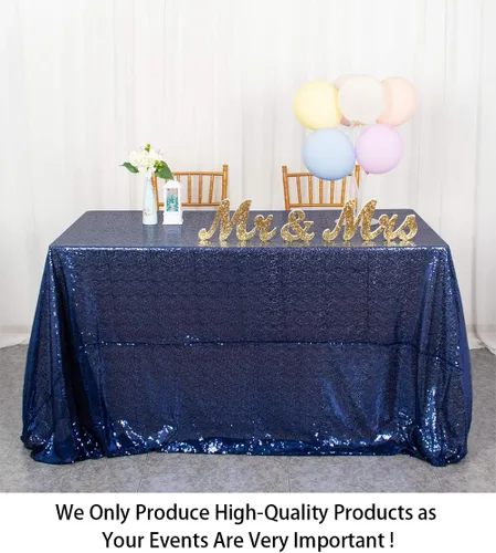 Vista 2 de ShinyBeauty - Mantel rectangular de lentejuelas (60” x 102”), diseño de bodas y fiestas de Navidad