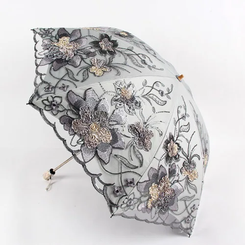 Vista 104 de Honeystore - Parasoles de encaje de flores para fiesta de boda, paraguas nupcial de encaje
