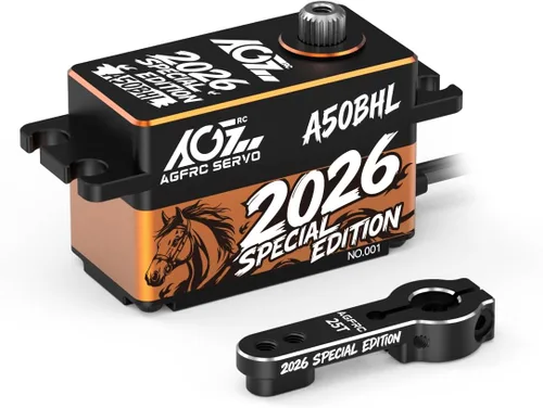 Vista 12 de AGFRC 19 kg de bajo perfil impermeable RC-Winch-Servo - 0.073s de alta velocidad, engranaje de metal CNC completo, servo inteligente programable sin