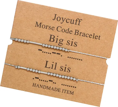 Vista 195 de JoycuFF Pulseras inspiradoras de código morse para mujeres, cuentas de plata, joyería con mantra de motivación, regalos para ella