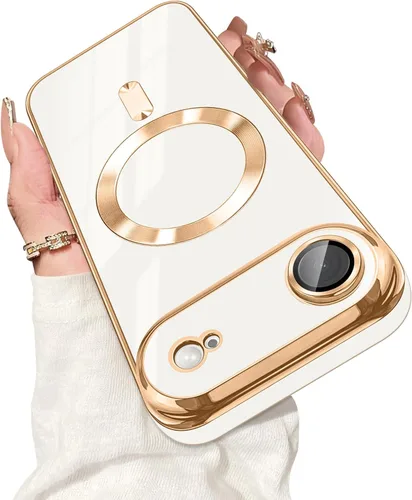 Vista 29 de Dinick Funda diseñada para iPhone 13 con magnética [cubierta de cámara integrada] compatible con MagSafe suave TPU con purpurina, antiarañazos