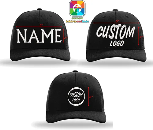 Vista 3 de Sombrero de ajuste flexible personalizado - Añade tu propio texto bordado - Sombrero ajustado