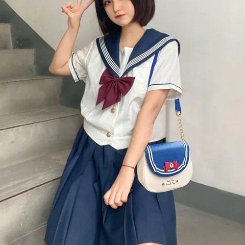 Vista 6 de Sunwel Fashion Bolso cruzado pequeño Kawaii Anime Cosplay bolso de hombro con cadena de lazo