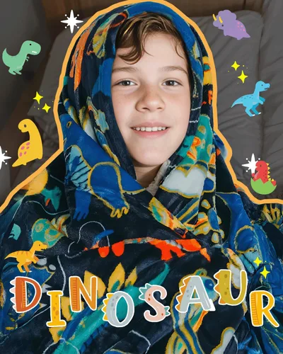 Vista 3 de ZonLi Manta de dinosaurio suave de forro polar para niños pequeños de 40 x 50 pulgadas, manta de franela para niños y niñas, bonito diseño