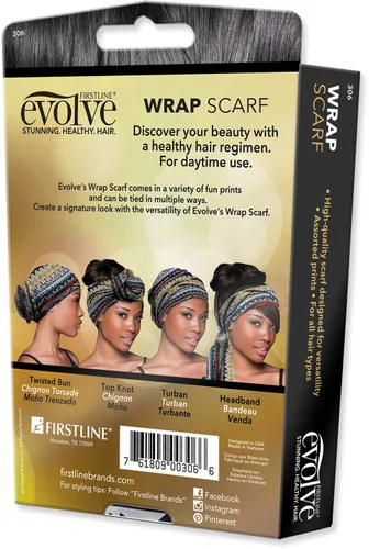 Vista 2 de Evolve Bufanda envolvente - Estampado tribal multicolor
