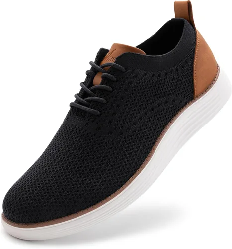 Vista 3 de Athlefit Zapatos deportivos de vestir de moda para hombre, transpirables, Oxford, zapatos para caminar casuales de negocios