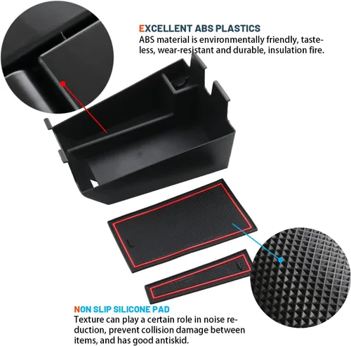 Vista 4 de Ruiya Organizador de consola central X5/X6/X7 2020-2026 para BMW X5/X6/X7 2026, material ABS, organizador de consola central compatible con BMW
