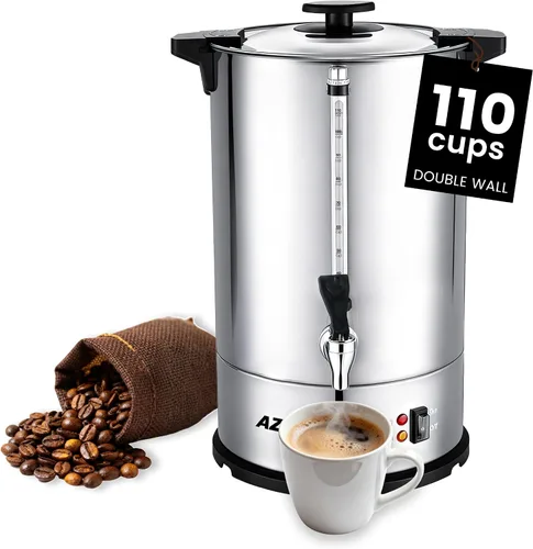 Vista 10 de Commercial Coffee Maker 40-Cup Large Coffee Urn with Percolator Coffee Pot Electric 6L Stainless Steel Fast Brew Hot Water Dispenser for Tea