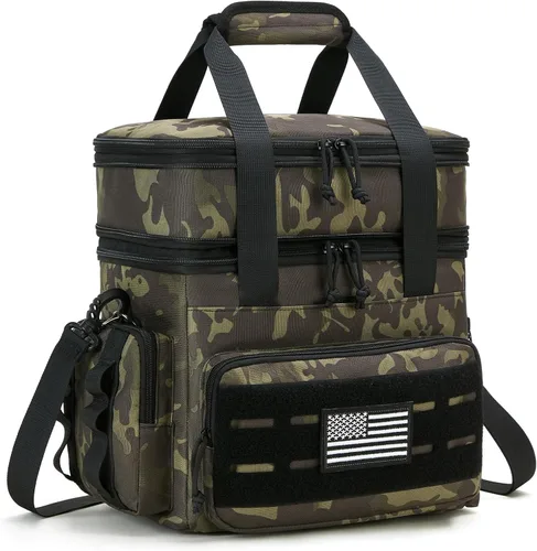 Vista 9 de holuxer Lonchera táctica y almuerzo para hombres - Bolsa grande de doble compartimento expandible con aislamiento para adultos, suave