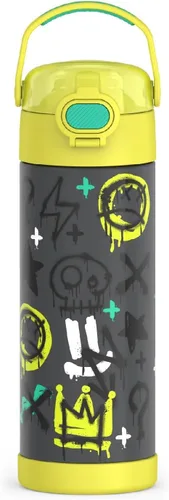 Vista 44 de THERMOS FUNTAINER - Botella aislada al vacío de acero inoxidable de 16 onzas con tapa ancha de boquilla, MINECRAFT (paquete de 6)