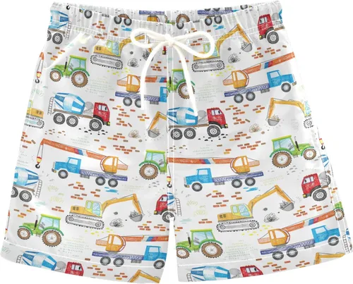 Vista 14 de Aflyko Pantalones cortos de baño para niños, traje de baño para niñas, traje de baño de playa de secado rápido para todo el día Multi- Azul Rojo