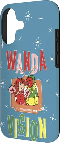 Vista 2 de Marvel WandaVision Wanda & Vision Retro TV Artwork - Carcasa para iPhone 17