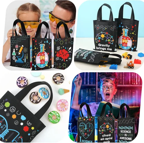 Vista 5 de Ferraycle 24 bolsas de recuerdos de fiesta de ciencia, decoraciones de fiesta para el último día de grado, libros, artículos de papelería, bolsa