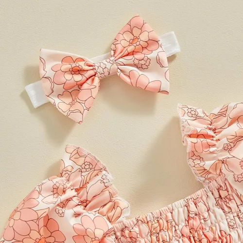 Vista 43 de Mameluco de verano para niña, sin mangas, vintage, con burbujas, vestido de mameluco lindo y diadema
