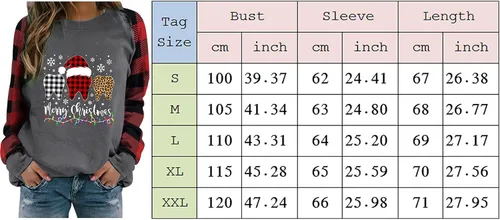 Vista 6 de BEUU - Camisas de Navidad para mujer, gnomo, reno, a cuadros, suéter de manga larga, sudaderas de moda de talla grande, 20210926-111-blanco