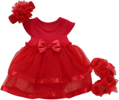 Vista 7 de Niyage Conjunto de ropa para bebé niña con flores, enterito con tutú, bodysuit para fiesta Vestido floral-negro
