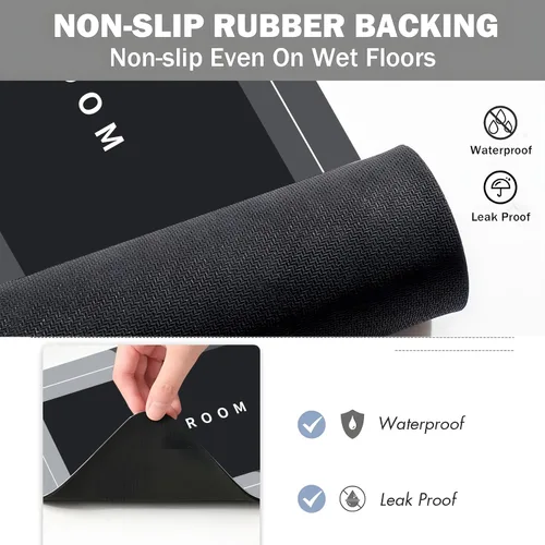 Vista 5 de Tapete de baño, de secado rápido, antideslizante, delgado, súper absorbente, tapete de baño, tapete de baño para suelo, bañera, tocador, tapete
