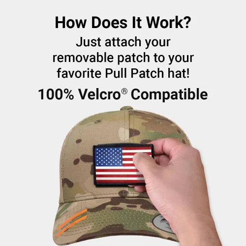 Vista 15 de Pull Patch Multicam - Gorra de camionero con diseño de camuflaje curvado, gorra táctica, superficie de bucle de 2 x 3 pulgadas para fijar parches