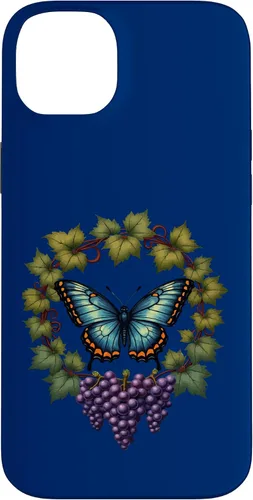 Vista 15 de Blue Winged Diana Fritillary Butterfly and Grape Vine Case for iPhone XR
