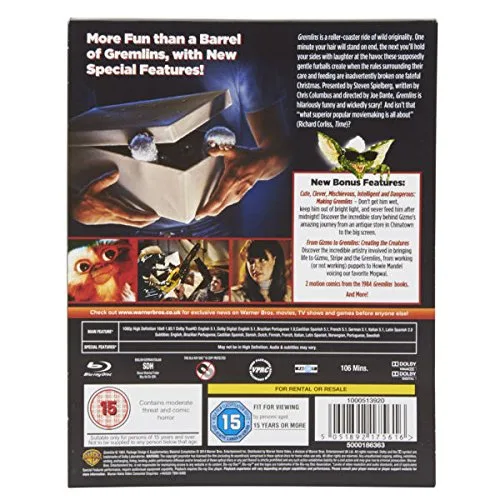Vista 6 de Gremlins 30th Anniversary Exclusive Diamond Luxe Limited Edition Blu-ray 2 Disk Rare Region free