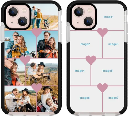 Vista 19 de Funda de teléfono personalizada para iPhone 13 personalizada con collage de múltiples imágenes, funda resistente a los arañazos, a los golpes, funda