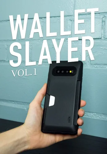 Vista 2 de Smartish Funda tipo cartera para Galaxy S10 Plus - Wallet Slayer Vol. 1 [funda protectora para tarjetas de crédito con agarre para Samsung] (seda)