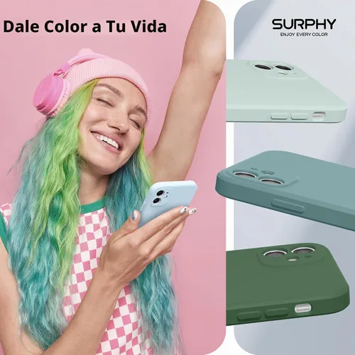 Vista 7 de SURPHY Diseño para Funda iPhone 11 con Protección de Cámara, Diseño Delgado de Borde Recto, Funda de Teléfono de Silicona Líquida para iPhone 11